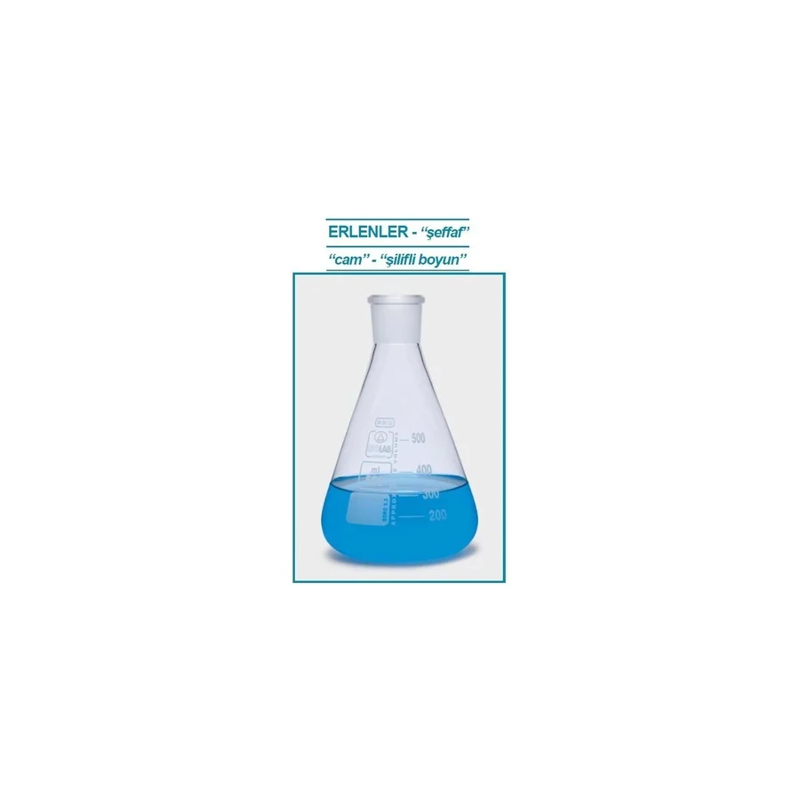 Isolab 028.01.050 Erlen - Cam - Şilifli - 50 ml - NS14/23 (1 Adet)