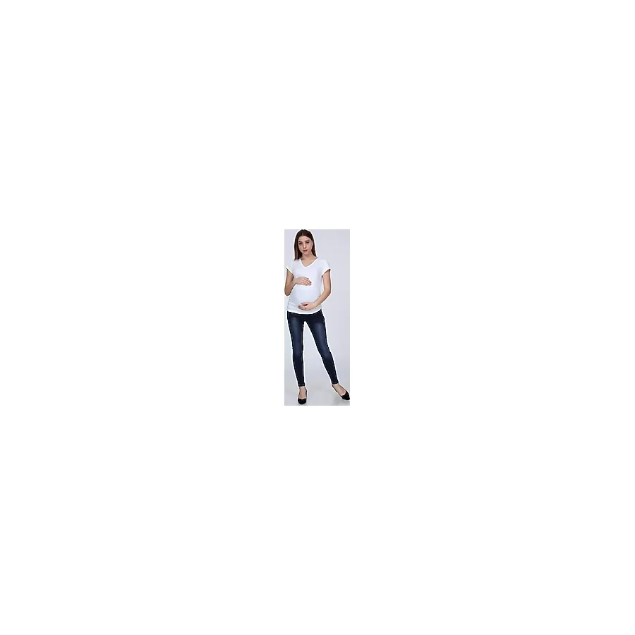 IŞŞIL 3158-V Yaka Kısa Kol Hamile T-Shirt