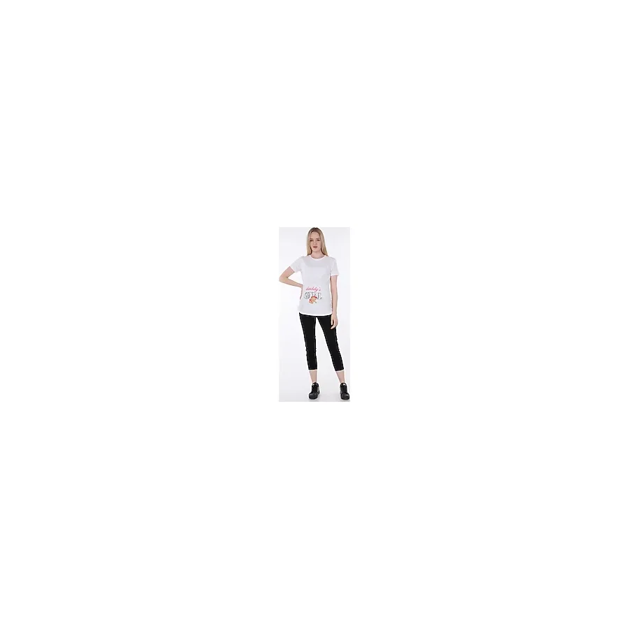 IŞŞIL 4477-Babasının Kızı Viskon Hamile Kısa Kol T-shirt