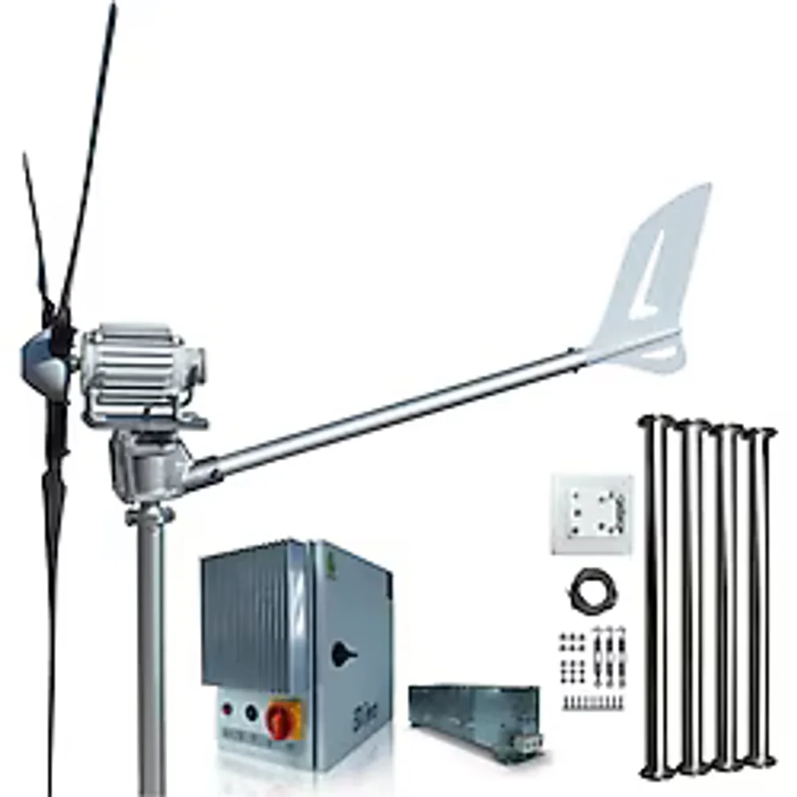 İsta Breeze Set 2000W 24V/48V Windsafe Korumalı Rüzgar Türbini + Wind Pro Şarj Kontrol Cihazı + Direk Seti