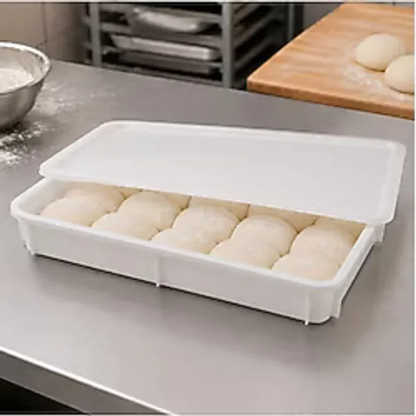 İstanbul Horeca 40X30 Cm Profesyonel Pizza Hamur Tepsisi Kapaklı 10 Cm Yükseklik Pp Gıda Uyumlu Hamur Teknesi