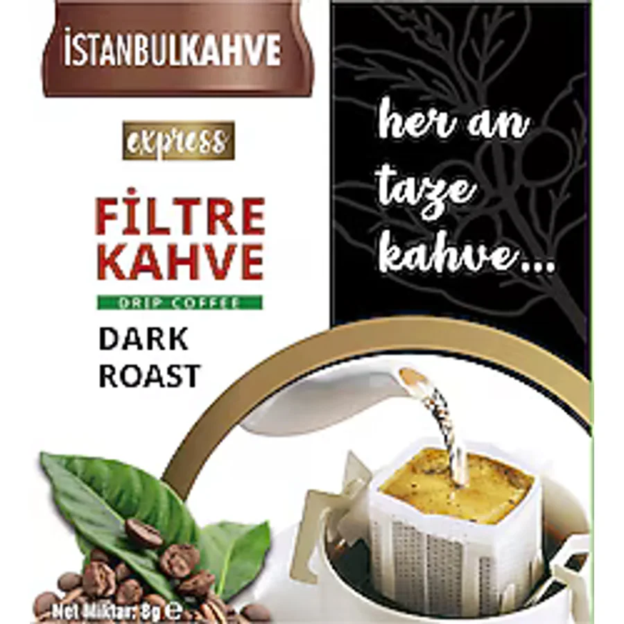 İstanbul Kahve Express Filtre Kahve Dark Rost 8 gr