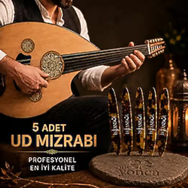 İstanbul Ud Mızrabı 5 Adet, Profesyonel Ud Tezene Seti, Oud Pick Risha, Cümbüş İçin Mızrap