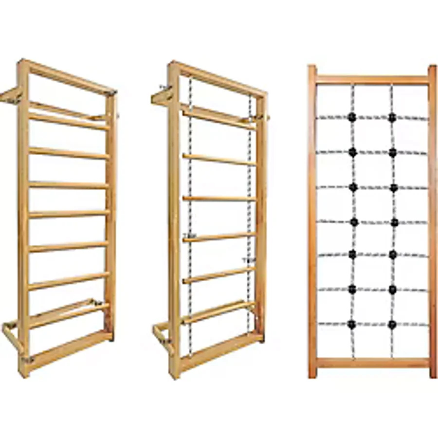 İsveç Tırmanma Duvarı - Jimnastik Egzersiz Merdiveni 3 'lü Set 80 x 190 CM Ahşap
