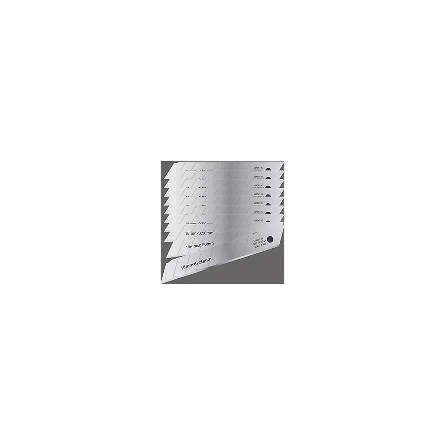 İthal 10 Adet 8 Dilim Maket Bıçağı Yedeği Ucu 0.50 Mm Kalınlık X 18 Mm Genişlik Bıçak Ucu Jilet