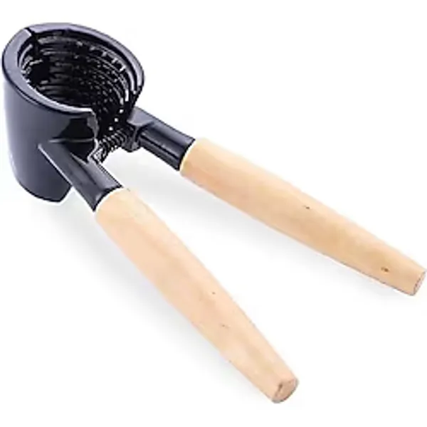 Ivory Ahşap Saplı Ceviz ve Fındık Kıracağı Ağır Hizmet Tipi Metal Kabuk Kırıcı, Ev ve Mutfak İçin Ergonomik Saplı Sert Kabuklu Kuruyemiş Parçalayıcı (Model: Ivo-ck118)