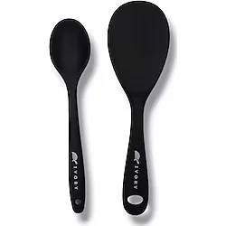Ivory Silikon Pilav Kaşığı ve Yemek Kaşığı - Siyah