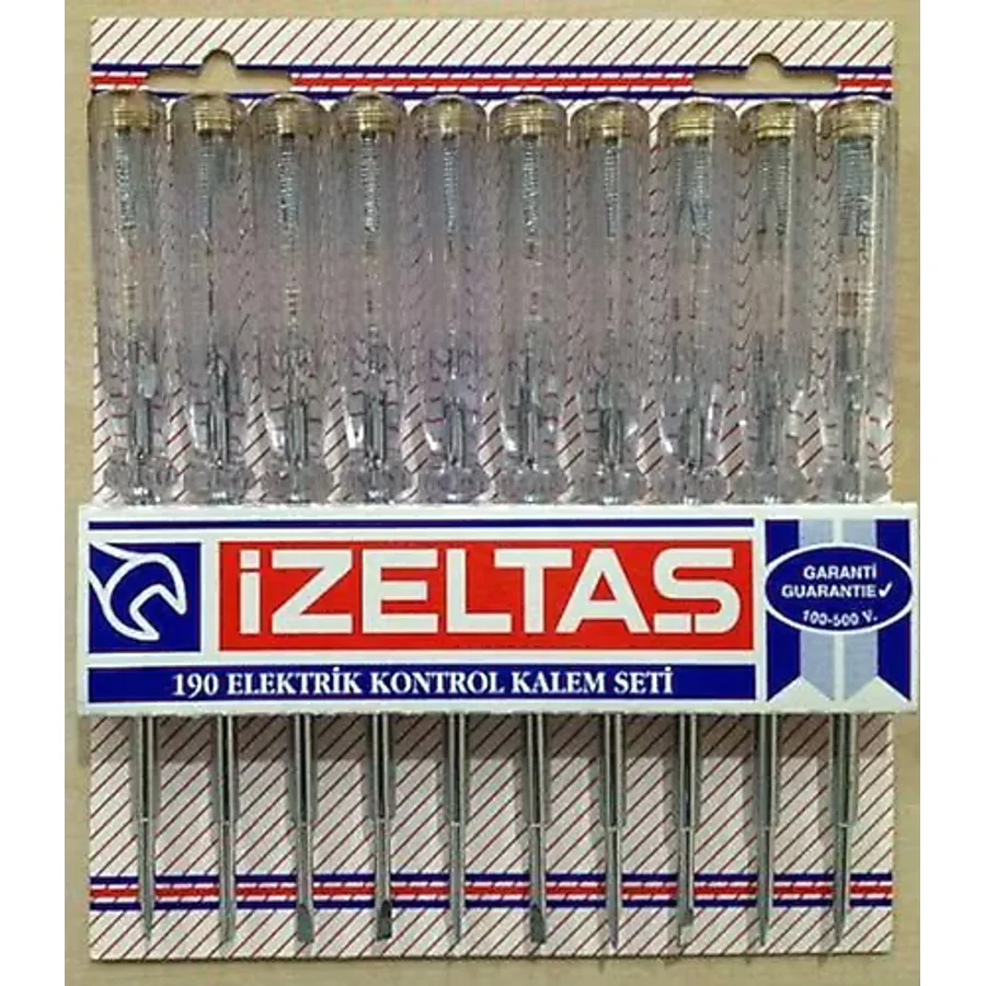 İzeltaş 10 Adet 190 MM Düz Uçlu Elektrik Kontrol Kalemi
