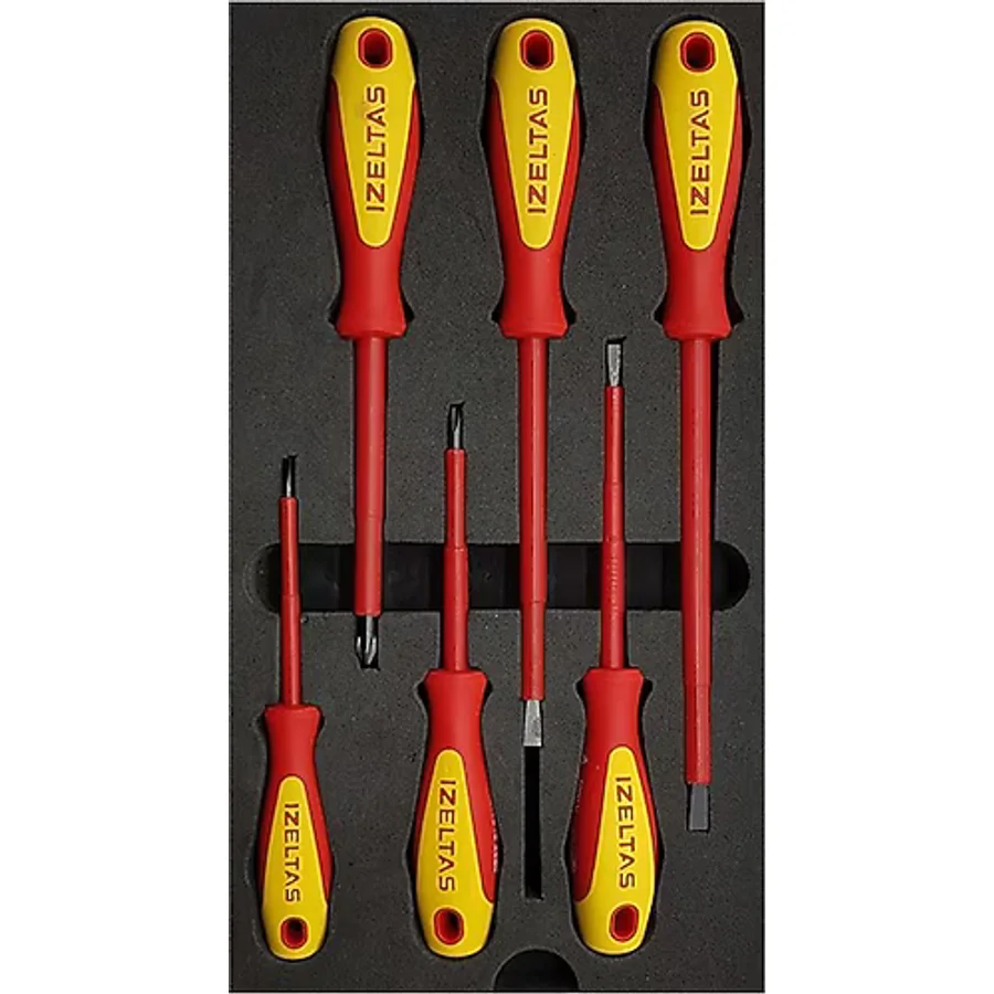 İzeltaş 4140 1000 V Izoleli 6 Parça Elektrikçi Tornavida Seti