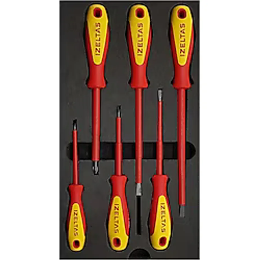 İzeltaş 4140 1000 V Izoleli 6 Parça Elektrikçi Tornavida Seti