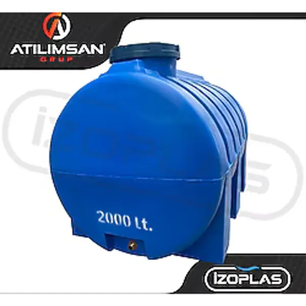 izoplas 2 Ton Polietilen Su Deposu - Yatay - Mavi