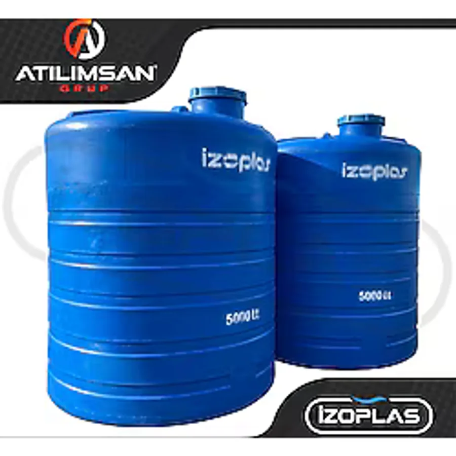 izoplas 5 Ton Polietilen Su Deposu - Dikey - Mavi