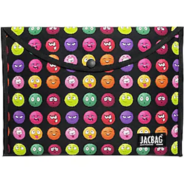 Jacbag Çıtçıtlı Dosya Çanta A4 - Fuşya - Turuncu