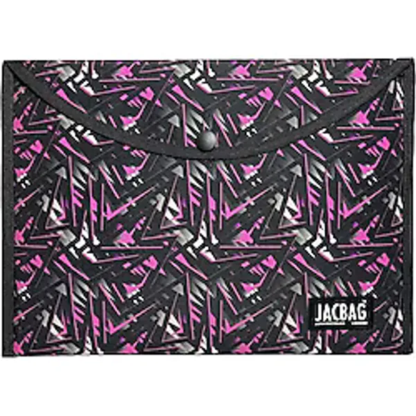 Jacbag Pembe Geometrik Kadın A4 Çıtçıtlı Dosya Defter Tablet ve Evrak Çantası (JAC-37-PMBGMTRK)