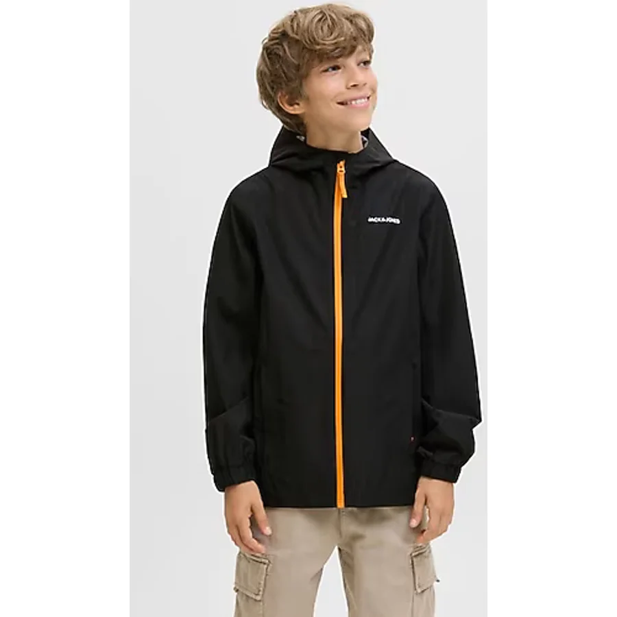 Jack & Jones JJEFLYNN RAIN JACKET SN J Siyah Erkek Çocuk Ceket - 12 Yaş