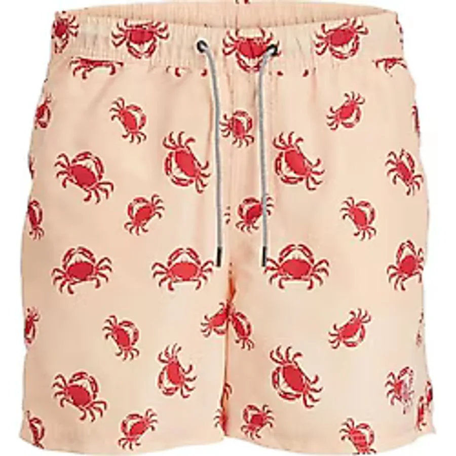 JACK & JONES Turuncu Erkek Çocuk Deniz Şortu JPSTFIJI JJSWIM AOP SS24 LY JNR, 16 yaş