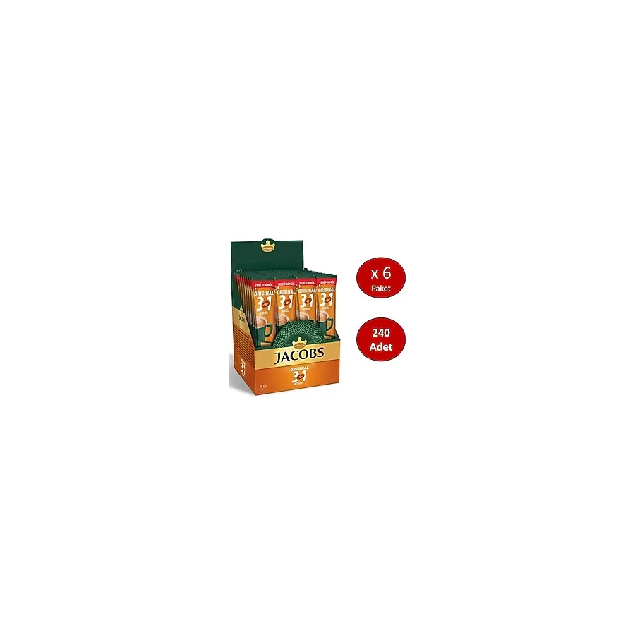 Jacobs 3'ü 1 Arada Kahve 40x16 gr 6'lı