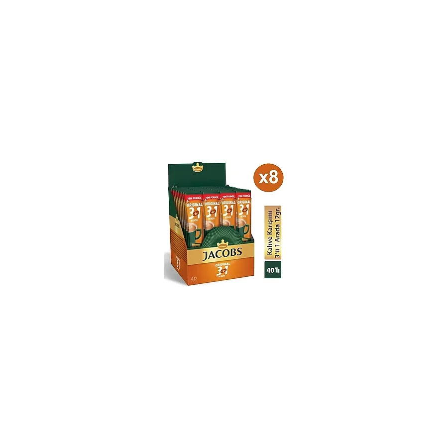 Jacobs 3'ü 1 Arada Kahve 40x16 gr 8'li