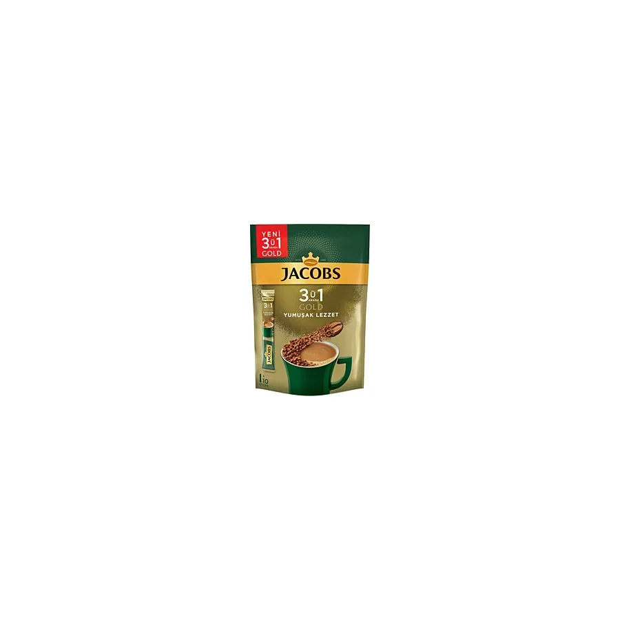 Jacobs Gold 3'ü 1 Arada Yumuşak Lezzet 10x18 gr