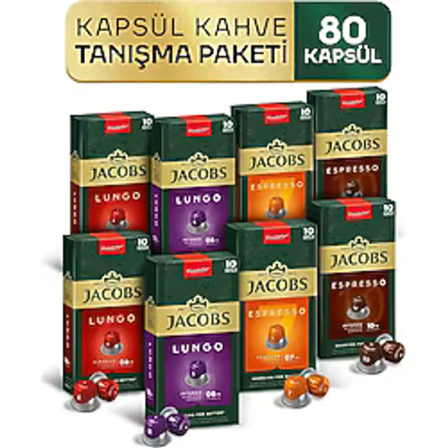 Jacobs Kapsül Tanışma Paketi 8 al 6 öde ( 80 Kapsül )