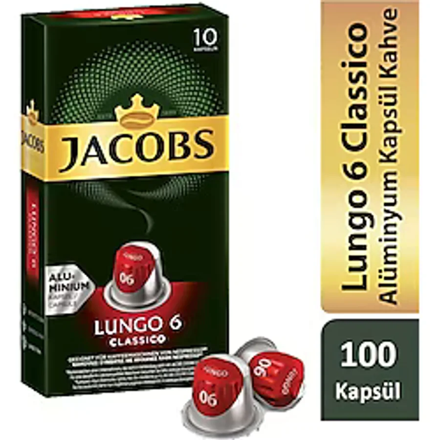 Jacobs Lungo 6 Classico Kapsül Kahve 10'lu 10 Adet