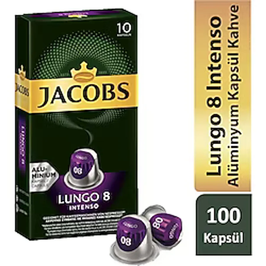 Jacobs Lungo 8 Intense Kapsül Kahve 10'lu 10 Adet