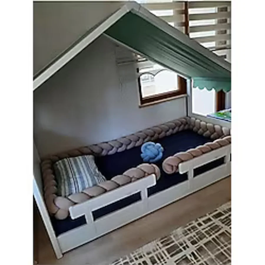 Jaju Baby Vizon Renk 100x200 4 Örgü Montessori/beşik Koruma Yatak Koruyucu Özel Tasarım