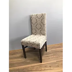 Jakarlı Esnek Şal Desen Tekli Sandalye Örtüsü - 180 x 230 cm - Taş