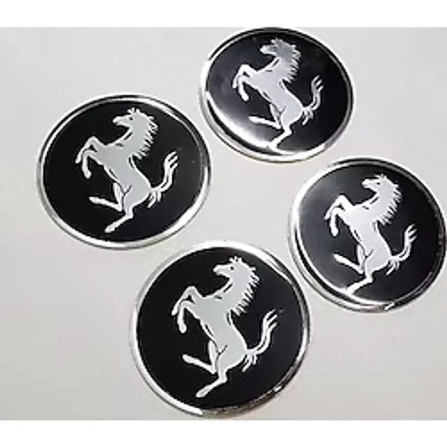 Jant Göbeği Arma Ferrari Alüminyum 60 Mm 4'Lü Set Siyah Krom