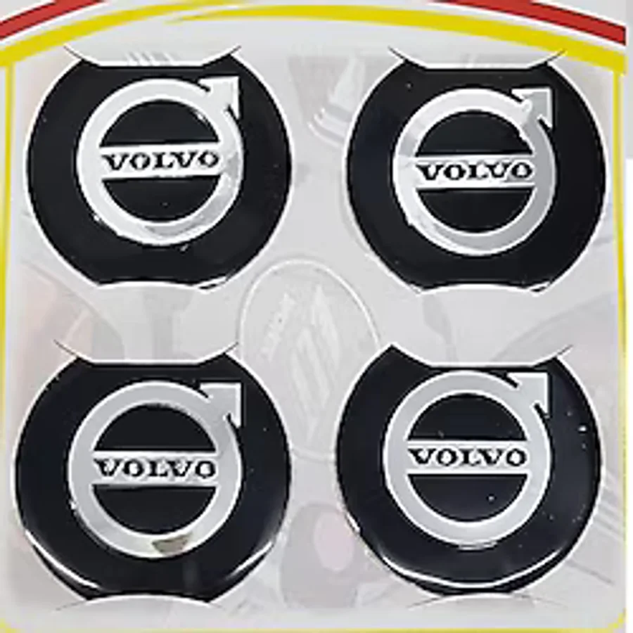 Jant Göbeği Arma Volvo 60Mm Alüminyum Yapıştırma 4'Lü Set Siyah