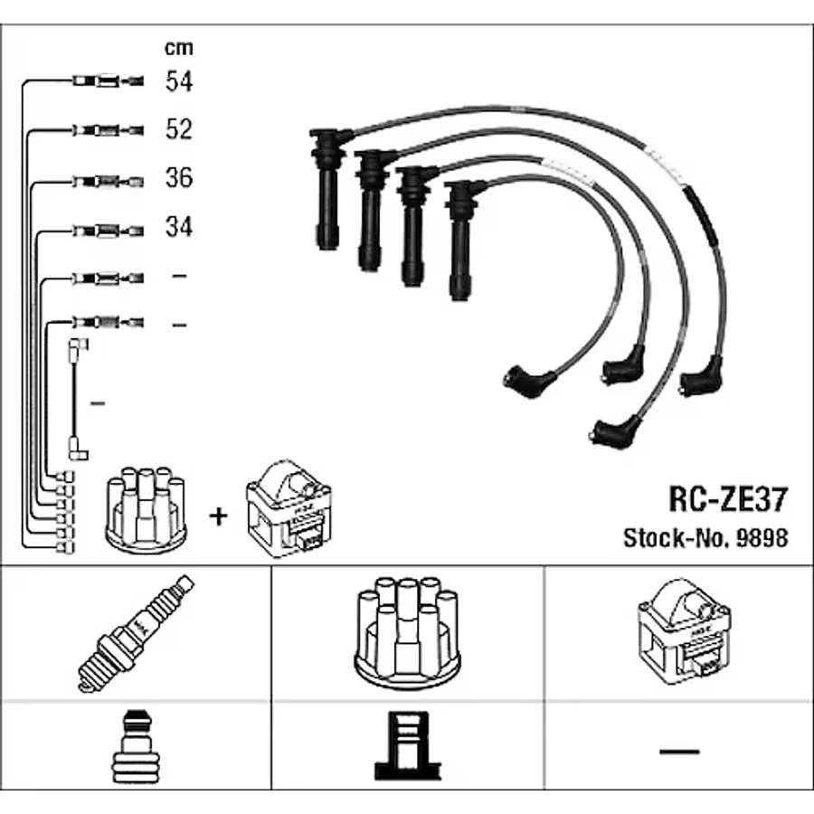 Japon Bujı Kablosu Takım - RC-Ze37 - Ngk 9898