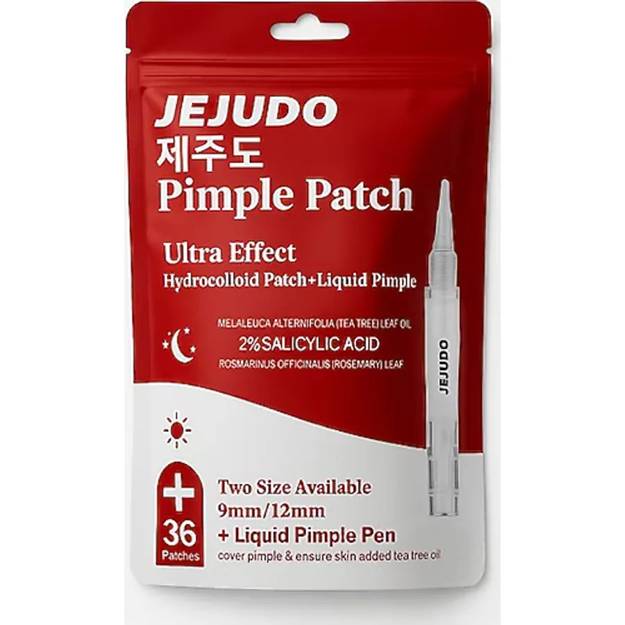 JEJUDO Pimple patch,Akne Bandı(9mm&12mm)+4,5 ml Likit Pimple Pen,%100 Hidrokolloid,%2 Salisilik Asit