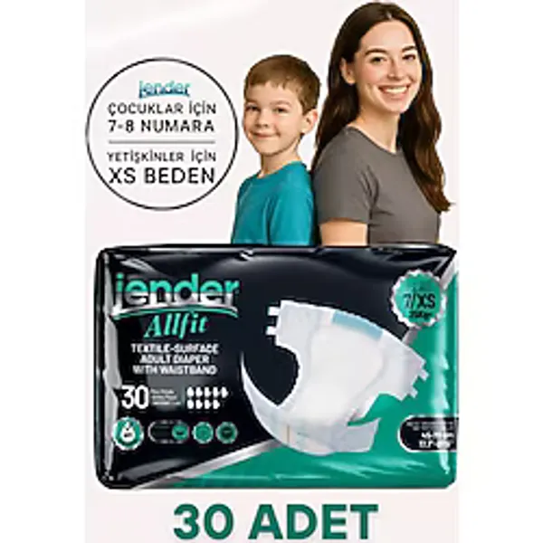 JENDER All Fit XS Bel Bantlı Bez - Bebek ve Yetişkinlere Özel Beden 30'lu