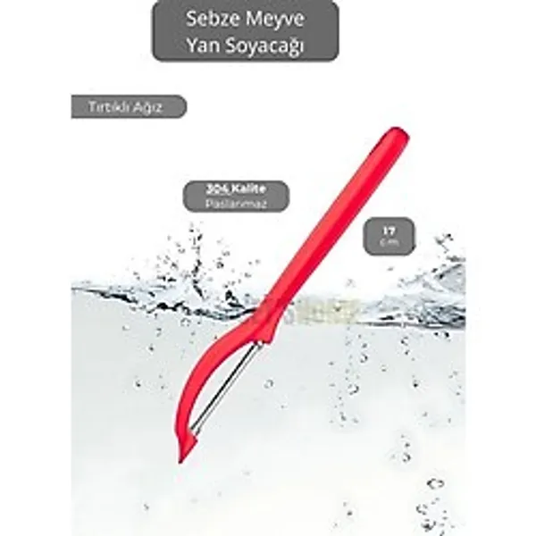 Jet's Home Meyve Soyacağı Paslanmaz Sebze Soyacağı Yan Soyacak Çelik Kırmızı 17 cm