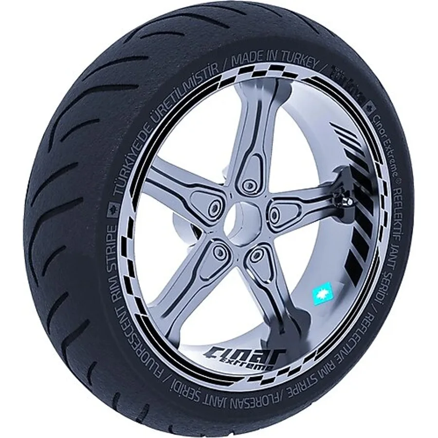 Jet Siyah Moto GP İç Dış Jant Şeridi Takım Sticker Çınar Extreme