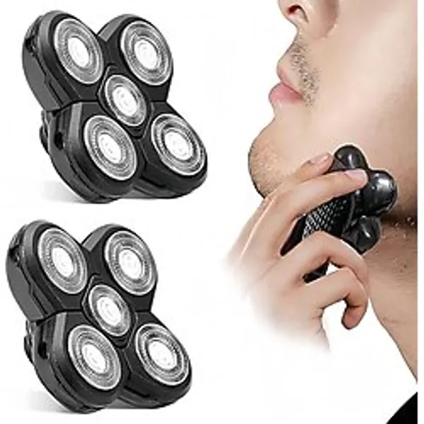 Jeukwud FlexSeries Elektrikli Saç Tıraş Makinesi için 5 Bıçaklı Tıraş Makinesi Kafaları, 2 Paket Tıraş Makinesi Yedek Kafaları, Kel Aletleri için Tıraş Makinesi Yedek Başlıkları (2'li Paket)