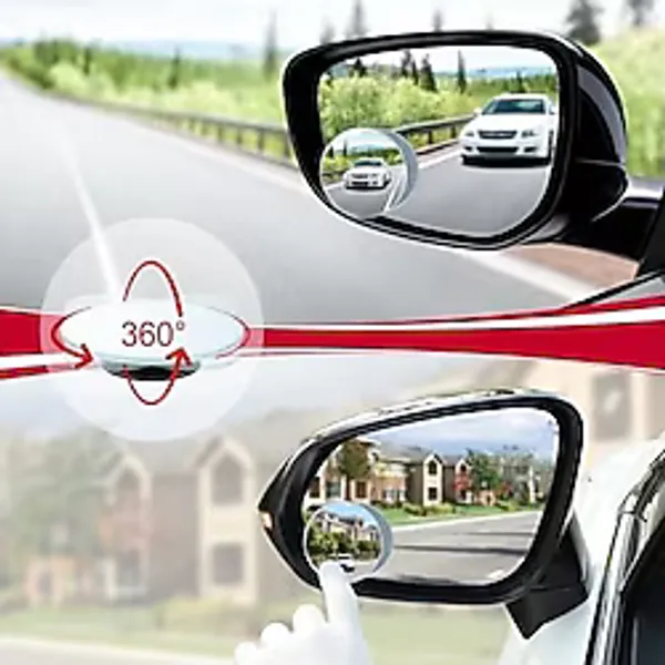 Jıahao Kör Nokta Aynası, 2" Yuvarlak Hd Cam Çerçevesiz Dışbükey Dikiz Aynası Geniş Açılı Ayarlanabilir Yapıştırma ile Otomobiller, Suv ve Kamyonlar İçin, 2'li Paket - 0 - Siyah - Option-1
