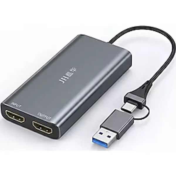 JINGHUA 4K 60Hz HDMI Loop Out Görüntü Ses Yakalama Kartı Dual USB Type-C 2'si 1 Arada Video Capture Card Switch PS5 Canlı Yayın Oyun Kayıt Alüminyum Alaşım Z825