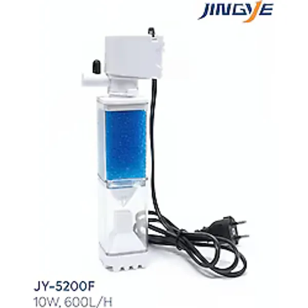 Jingye Jy-5200F Beyaz Şeffaf Gövdeli Akvaryum İç Filtresi 10W 600L/H - Modern Ve Etkili Filtrasyon