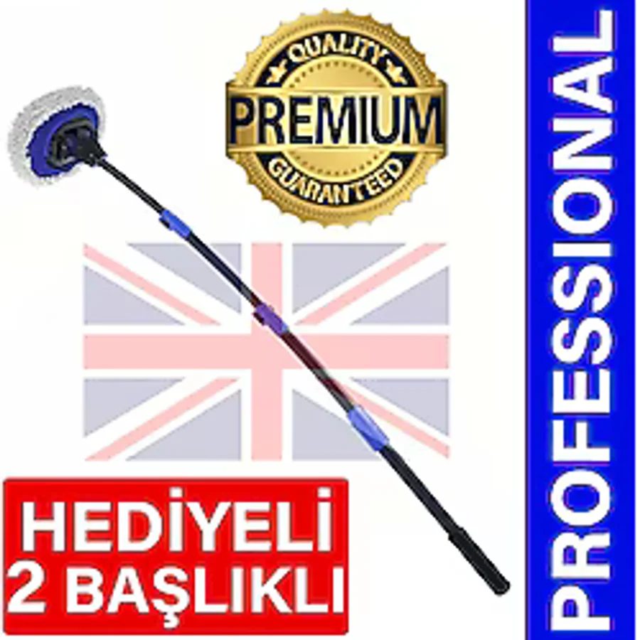 Jo Moyner Teleskopik Mikrofiber Araba Yıkama Fırçası 140CM Uzun Saplı Fırçası Oto Mopu Premium