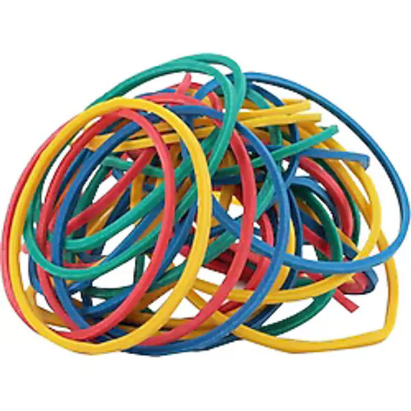 Jokey Kırtasiye Dayanıklı,kauçuk Esnek 500GR. Ambalaj Paket Lastiği (Ebat-Renk Seçenekli) - 80mm x 1,40 x 2,8mm - Renklli