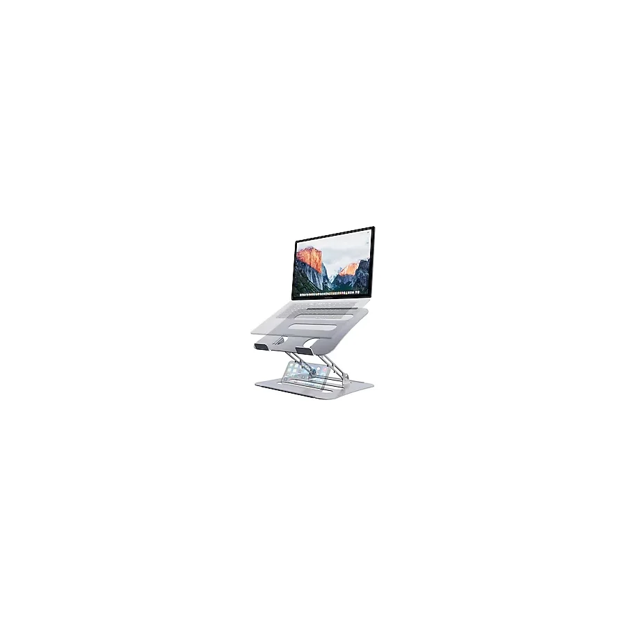 Jön Metal Katlanabilir Telefon Tutuculu Tüm Modellerle Uyumlu Ayarlanabilir Notebook Laptop Standı Yükseltici - Siyah