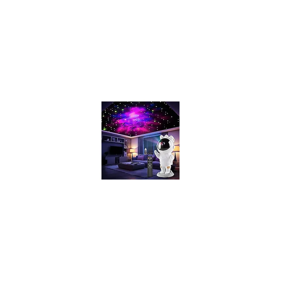 Jouis Astronot Gece Lambası Galaxy Projektör,LED Galaksi Işık Projektörü Çok Renkli Nebula Galaksi Yıldızlı Gece Işığı Uzaktan Kumandalı Projektör Lambası Yatak Odası Hediye için USB Planetaryum Proje
