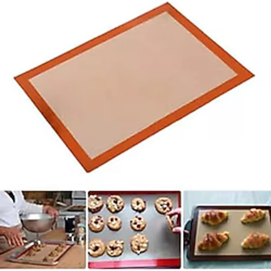 Jouis Fırınlanabilir Kendinden Yağlı Silikon Pişirme Matı, Profesyonel Silipat Yanmaz Yapışmaz Yıkanabilir Silikon Pişirme Matı 30cmx40cm