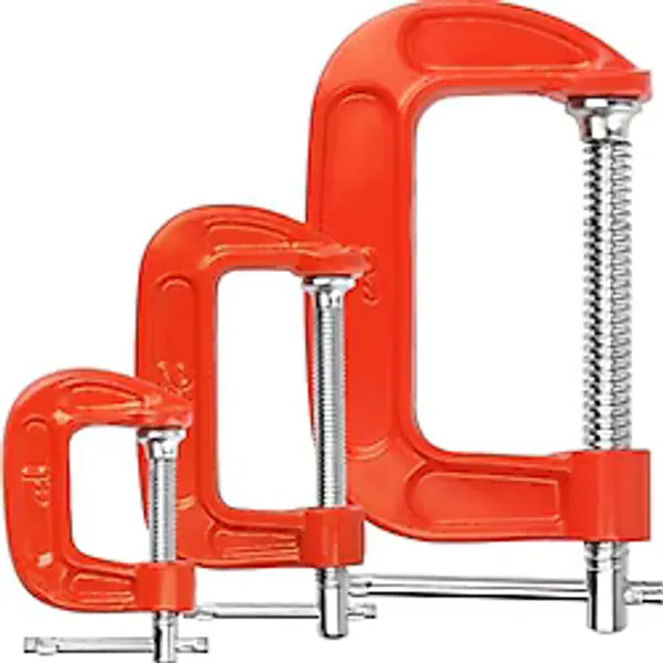 Jouis Mengene Seti 3'lü Mini C Tipi İşkence Mengenesi - 25 mm, 50 mm, 75 mm Karbon Çelik Gövde, Döküm Metal Sıkıştırma Aparatı Ahşap, Metal, Hobi ve Atölye Kullanımı İçin