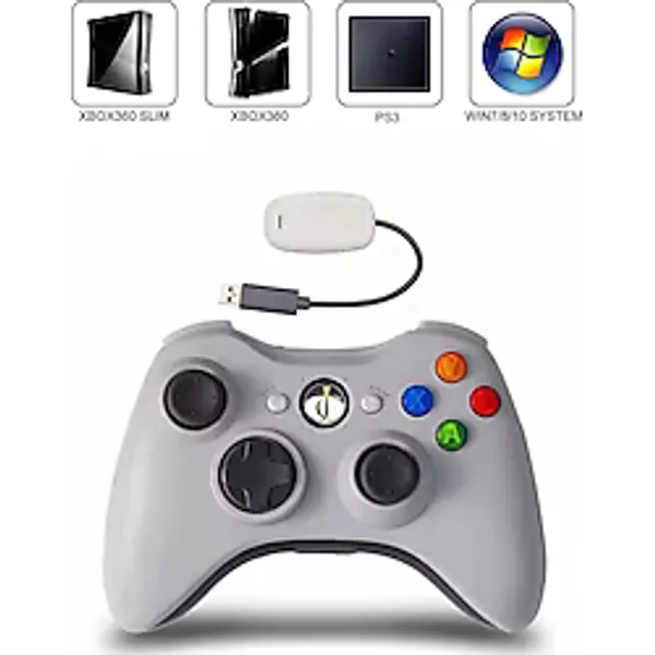 JOYCOR Xbox 360 Kablosuz Oyun Kolu PS3/PC/Android TV Uyumlu 2.4GHz Wireless Alıcılı Joystick