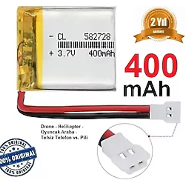 Jst Mx2.0 400 Mah 3.7v Drone Helikopter Oyuncak Araba Telsiz Telefon Pili