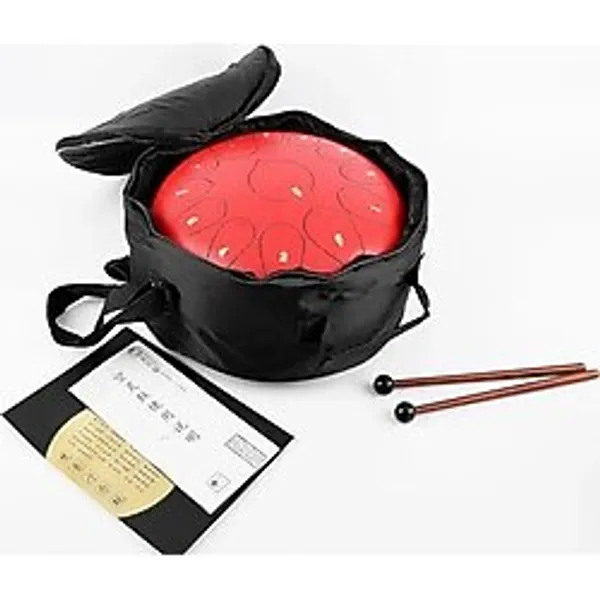 JTN-1213 13 Ses Ton Çelik Handpan Tongue Davulu, 12 Inç, Kırmızı
