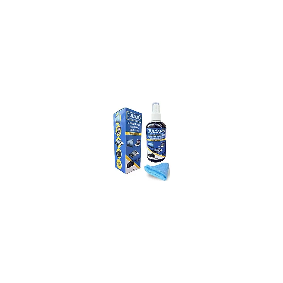 JULIANO Lcd, Led, Ekran, Laptop, Tablet, Bilgisayar, Televizyon, Cep Telefonu, Gözlük, Kamera, Koruyucu Ve Parlatıcı Doğal Temizleme, Temizlik Seti - 150 Ml Temizleyici