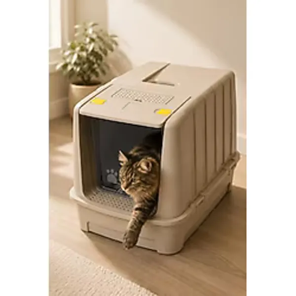Jumbo Dev Büyük Boy Kapalı Kedi Tuvaleti, Filtreli ve Kürek Hediyeli, 67,5x47x51 cm - VN11095